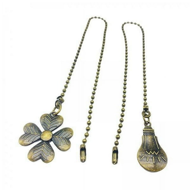 LuoQiuFa Ceiling Fan Pull Chain Extender – 12 Inch Bronze Ball Chains With Connector (2 Pcs)