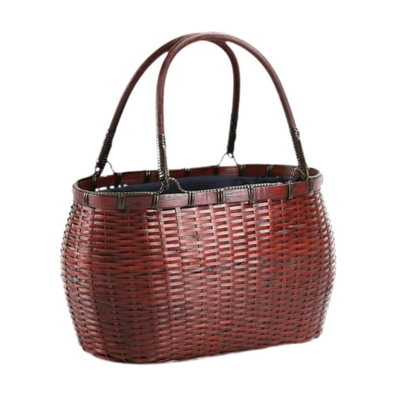 hengtong Bamboo Woven Tote Bag Casual Pouch Handwoven Handbag for A
