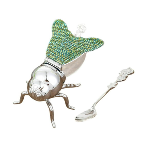 hengtong Bee Honey Jar with Spoon Modern Container for Apartment Condiments Oil Hotel Green