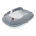 thumbnail image 1 of hengtong Cat Easy to Clean Portable Detachable Frame Deep Loo Semi Enclosed Pets Supplies Open Top Pet Litter Tray for Bunny Cats Supplies Gray L, 1 of 9