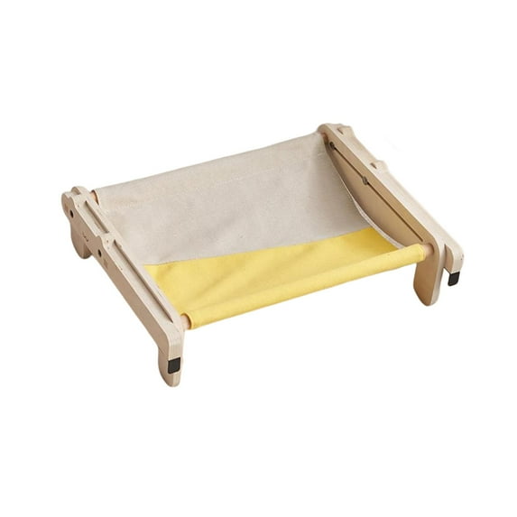 hengtong Cat Window Perch Steady Seat Bed Removable Shelf Wood Frame Resting Lounge Chair Grey Yellow
