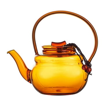 hengtong Chinese Borosilicate Glass Teapot Heat Resistant Kung Fu Teapot Tea Kettle 200ml Yellow