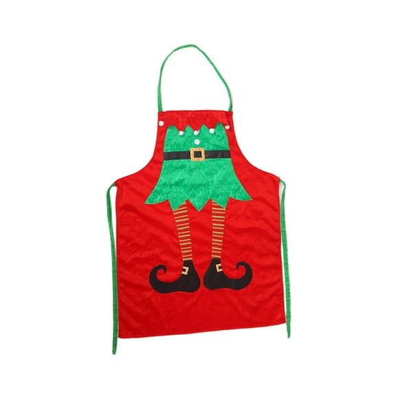 hengtong Christmas Apron Adjustable Festive Decorative Apron for Women Cleaning Bib Apron Red