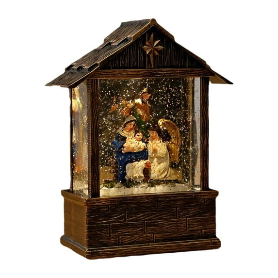 hengtong Christmas Snow Globe Christmas Gift Night Light Christmas Ornament Glitter