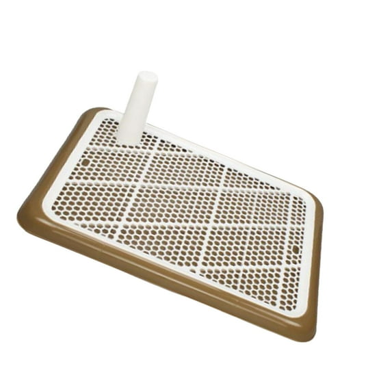 hengtong Dog Potty Toilet with Removable Post Reusable Portable Dogs Urinal Grid Tray for Brown