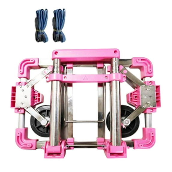 hengtong Foldable hand truck, lightweight hand truck foldable, luggage cart with 2 swivel Pink