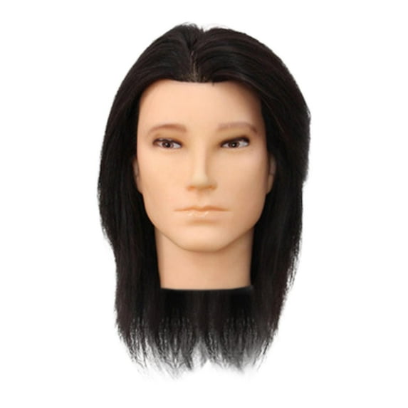 hengtong Hair Mannequin Head Portable Doll Head for Braiding Hairdresser Hair Styling B Type Black