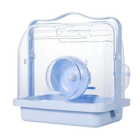 hengtong Hamster Cage Breathable with Exercise Wheel Hamster Mouse Cage Portable Pet Cage Blue