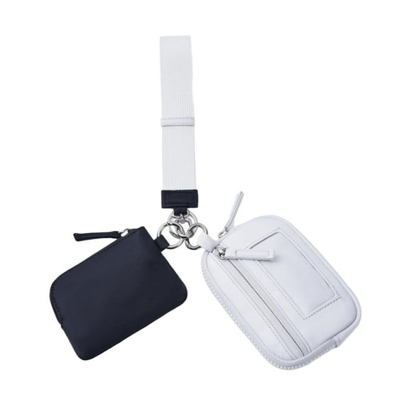 hengtong Keychain Wristlet Wallet Bag Fashion Double Pouch for Camping Fishing Trekking Black Gray