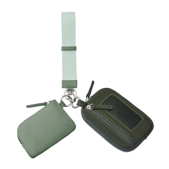 hengtong Keychain Wristlet Wallet Bag Fashion Double Pouch for Camping Fishing Trekking Green