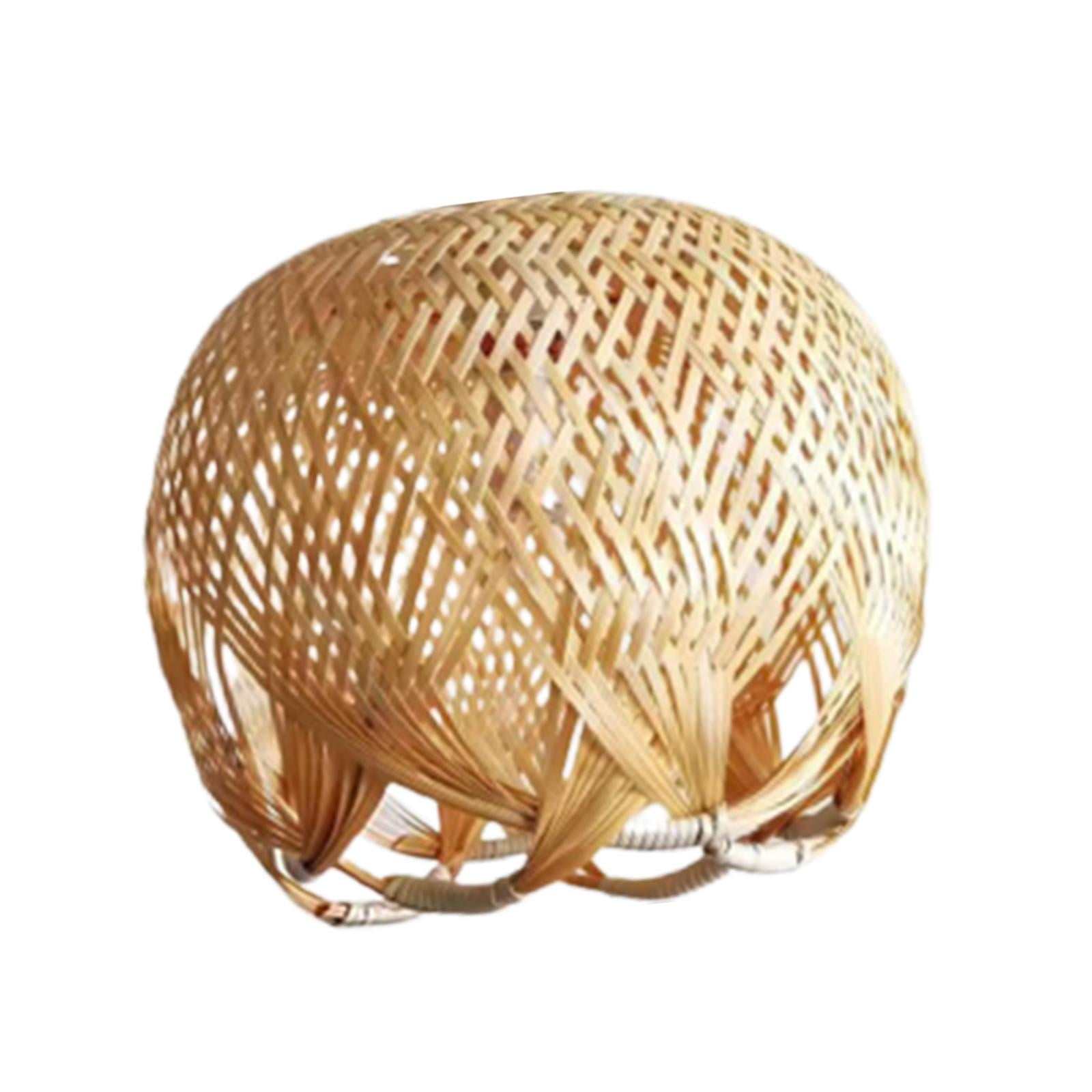 hengtong Rattan Hanging Lamp Shade Decor Hand Woven Pendant Lamp Shade for Bedroom Dining