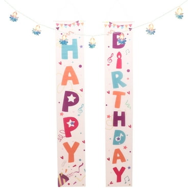 hengzirui 1 Pair Happy Birthday Design Door Curtain Door Banner Birthday Party Decorations