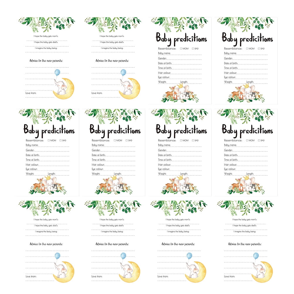 hengzirui 20pcs Baby Gender Reveal Games Predictions Cards Advice Card