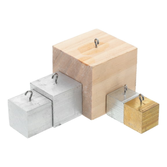 hengzirui 5PCS Multi-Functional Density Cubes Set with Hook for Scientific Experiments Educational Demonstrations