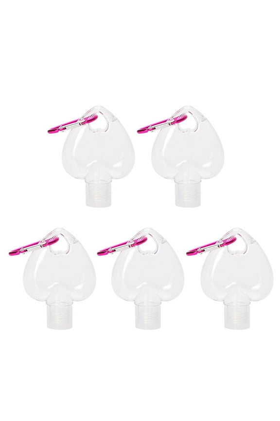 5pcs Travel Clear Keychain Bottles - Leakproof Refillable Containers for Shampoo