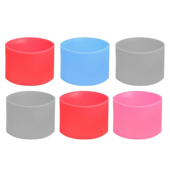 hengzirui 6 Pcs Silicone Heat-resistant Cup Sleeve Protective Non-slip Water Glass Cover for Bottle Mug (Random Color))