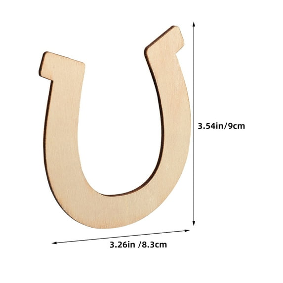 72pcs Blank Wooden Cutouts Unfinished Wood Horseshoe Slices for Handcraft Projects
