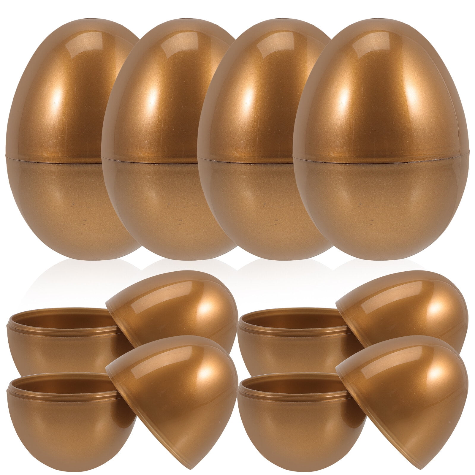 hengzirui Easter Fillable Eggs 10pcs Golden Plastic Easter Eggs