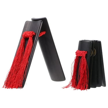 hengzirui Handheld Clapper 1 Set of Chinese Traditional Kuaiban Clappers Hand Percussion Instruments (Black)