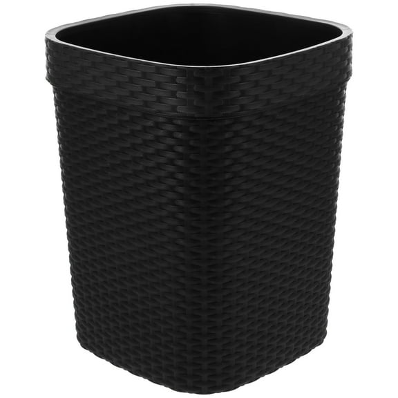 HORIALENCE Household Trash Can Black Plastic 1Set 11.4X9.1X8.9In