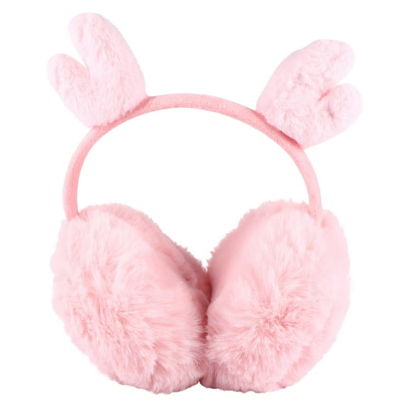 hengzirui Reindeer Antlers Foldable Earmuffs Plush Warm Ear Covers Accessories