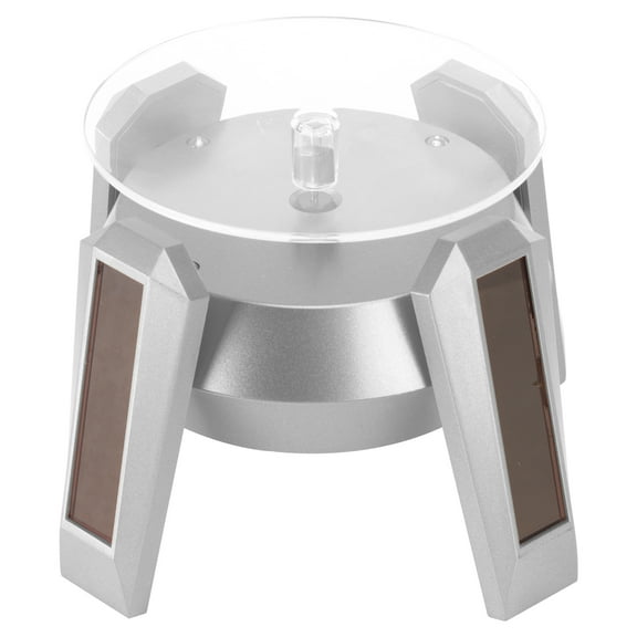 hengzirui Solar Display Turntable Jewelry Stand Showcase Powered Spinner Turntable Watch Led Rotating Platform Solar Panel Led