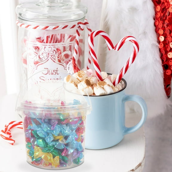 hengzirui clear bucket 5pcs Small Clear Bucket with Lid Food Safe Bucket Popcorn Ice Cream Bucket 500ml