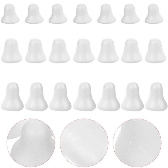 hengzirui craft foams bells 30pcs Blank Foams Bells Unfinished Foams Bell Models DIY Foams Bells Craft for Xmas Foams Jingle Bell
