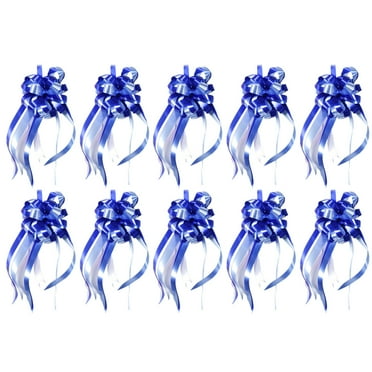 hengzirui gift bow 10Pcs Wrap Ribbon Pull Bows Bunting Ribbon Pull Strings Pull Bows Gift Bride Wrist Flowers Blue