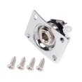 thumbnail image 1 of hengzirui guitar input jack 1/4 Inch 6.35mm Guitar Jack Plate Socket Copper Guitar Pickup Output Jack Plug with Jack Plate Screws for Electric Guitar Bass (Silver), 1 of 6