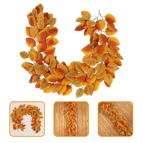 hengzirui magnolia garland Simulation Magnolia Leaf Garland Artificial Fall Garland Thanksgiving Home Decorations