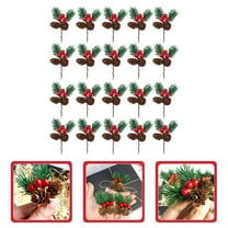 hengzirui pine cones 20Pcs Berry Pine Cones Pine Needles Stems Picks Artificial Christmas Berries Decor for Crafts