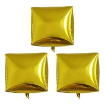 hengzirui square balloon 3pcs 4D Square Balloon Aluminum Film Balloon Cube Wedding Party Supplies for Birthday Festival (Gold)