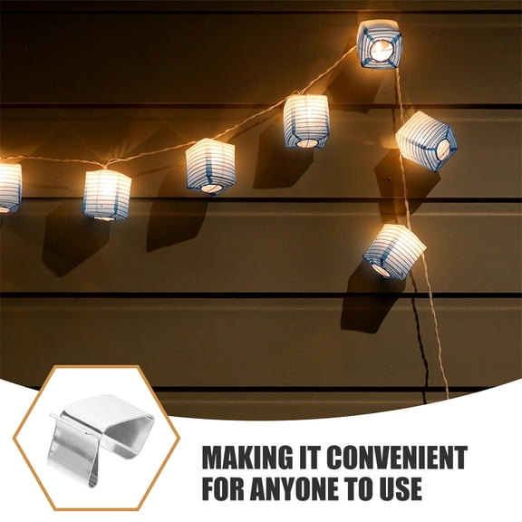 hengzirui string light hooks 20Pcs Outdoor String Lighting Hooks String Light Hanging Hooks Stainless Steel Hanging Clips