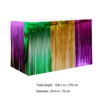 hengzirui table skirt Carnival Table Skirt Decorative Shiny Tinsel Tassel Table Skirt Festive Party Photo Prop