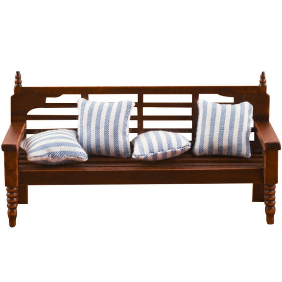 hengzirui wooden chair 1 Set of Mini Wooden Multi-user Chair Model Creative Adornment with Pillow