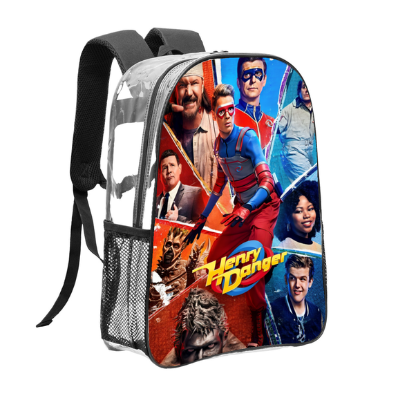 henry danger Pattern Transparent Backpack Lightweight And fashionable Showcasing Personality And Leading The Trend