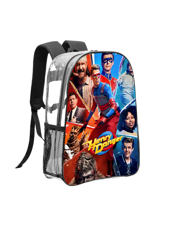 henry danger Pattern Transparent Backpack Lightweight And fashionable Showcasing Personality And Leading The Trend