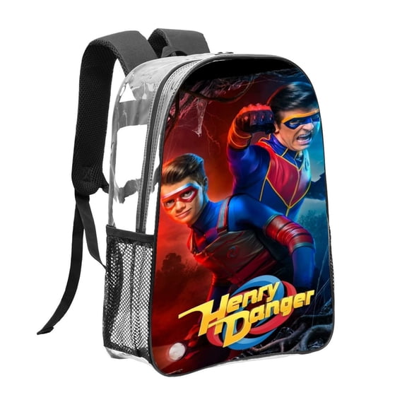 henry danger Pattern Transparent Backpack Lightweight And fashionable Showcasing Personality And Leading The Trend