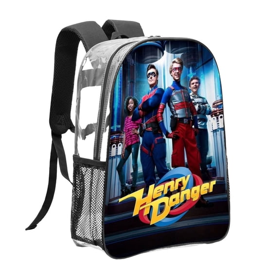 henry danger Pattern Transparent Backpack Lightweight And fashionable Showcasing Personality And Leading The Trend