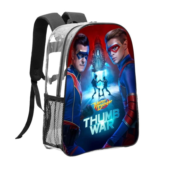henry danger Pattern Transparent Backpack Lightweight And fashionable Showcasing Personality And Leading The Trend