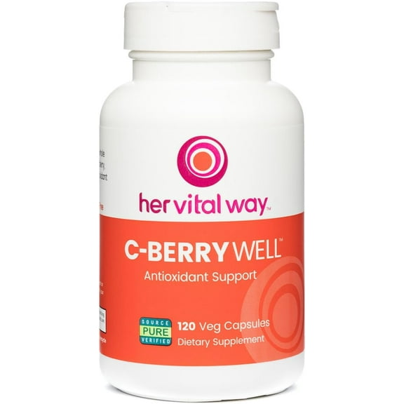 her vital way | C-Berry Well Antioxidant Support | Vit C & Polyphenol-C | 120 servings