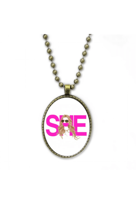 her women glasses art deco fashion necklace vintage chain bead pendant jewelry collection