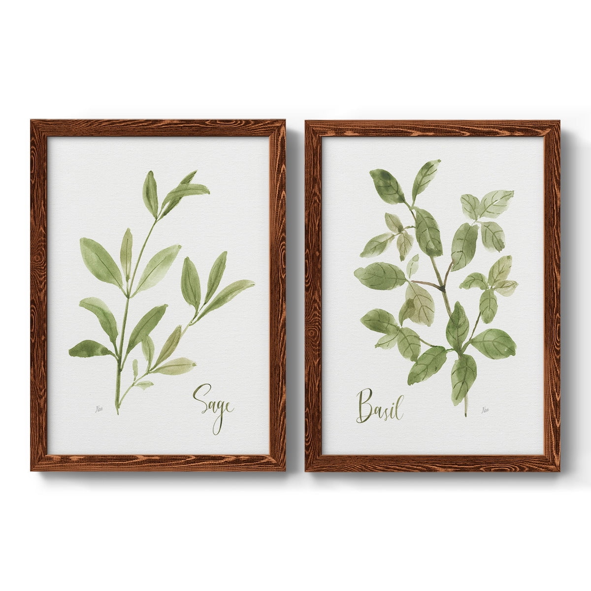Herb Sage - Premium Framed Canvas 2 Piece Set - Ready to Hang