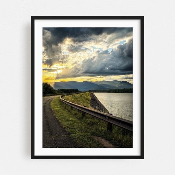 “…here we go mistaking clouds for mountains…” - Photography Landscape Scenic Sunset Mountain Lake Nature Black Framed Wall Art Print 5 x 7 inches
