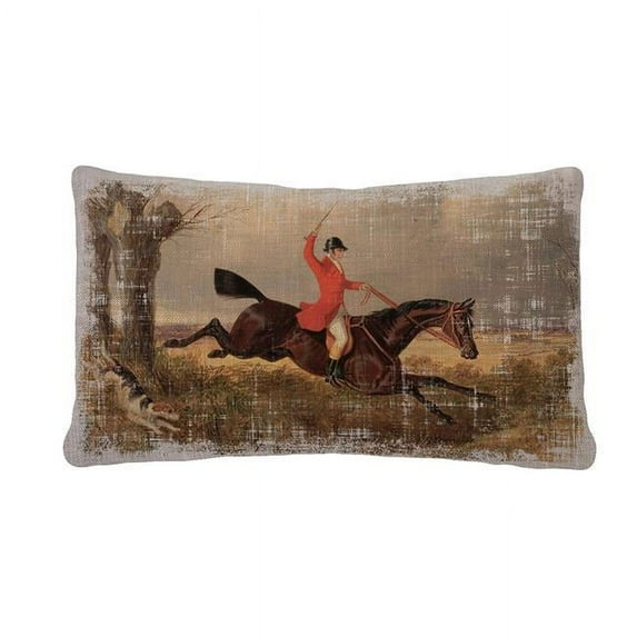 heritage lace dhc1220gy-5 downton hunt club 12 x 20 in. pillow, gray-the chane