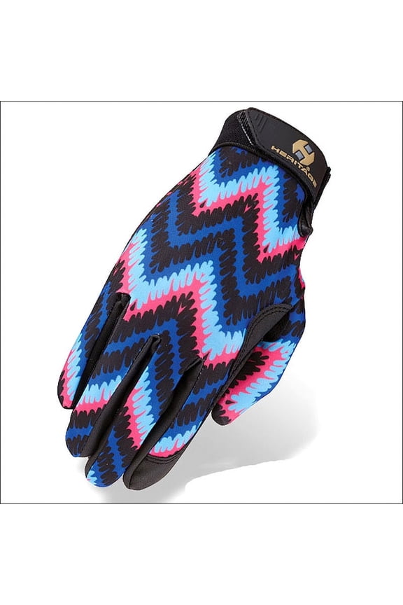 06 Size Heritage Performance Riding Gloves Horse Equestrian Zigzag Breathable