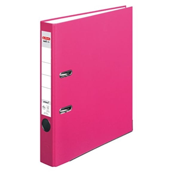 herlitz max. file protect a45cm with slip-in spine label 5450309folder red pink