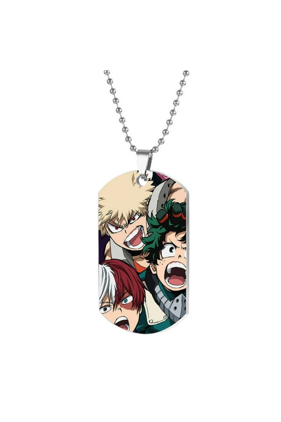 My hero academia Dog Tag Pendant Stainless Steel Necklace Pet Mom Gift Dog Necklace Cat Lover Mother's Day Gift From Daughter to Grandma Custom Pet Portrait Memorial Gift