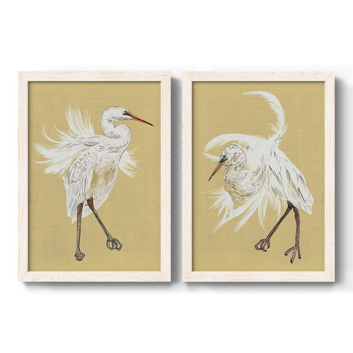 Heron Plumage V - Premium Framed Canvas 2 Piece Set - Ready to Hang